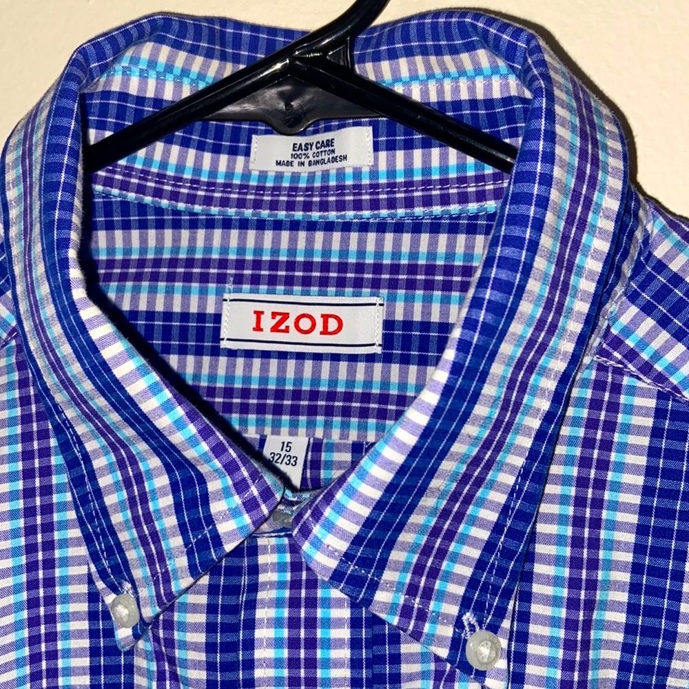 IZOD Button-down Dress Shirt Blue Barely Worn